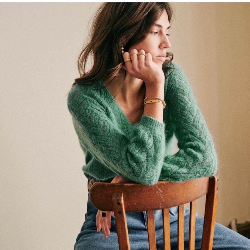 Sezane Diane Jumper - Size Large - Moss Green